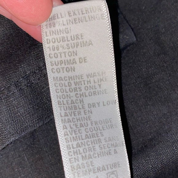 STANDARD JAMES PERSE $189 Black Womens Contrast Panel SS Linen Blouse 2 MED EUC - Picture 10 of 13